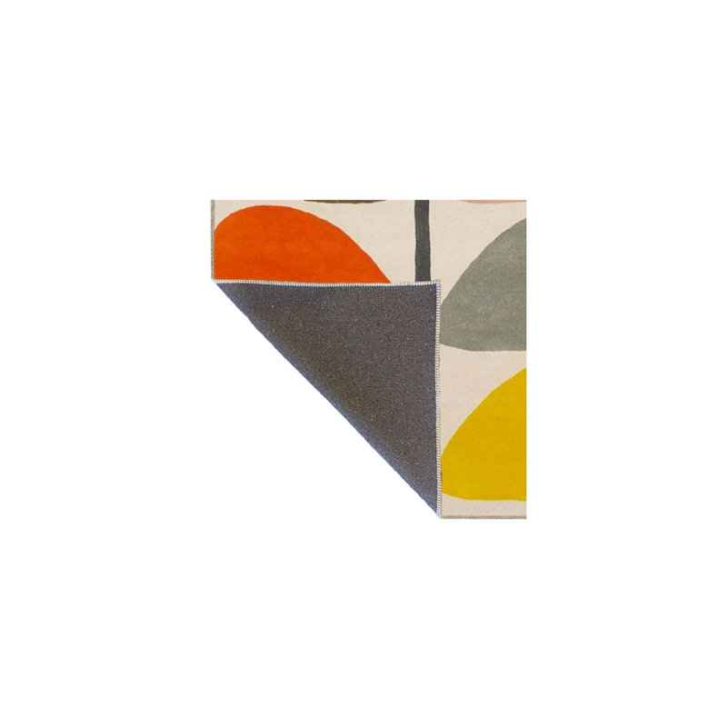 Tapis tissé à motif floral pastel et lavable, Carré 3 pi 3 po