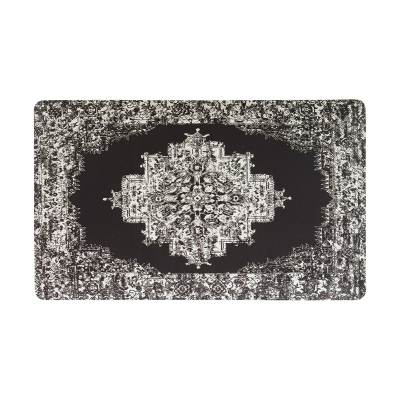 Distressed Medallion Cushioned Anti Fatigue Standing Kitchen Mat, Rectangle 18" x 47"