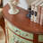 Nut-brown Green Solid + Manufactured Wood Half-circle Console Table