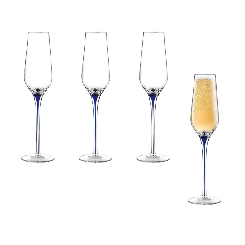 Flûte à cristal 10 oz. Tempest Cobalt, Clear/Blue