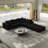 Boneless Oversized Sponge Cloud Sofa,Modern Upholstered Sectional Sofa Couch Set,Modular 162" L Shaped Sectional Living Room Sofa Set With 6 Pillows,Free Combination Sofa Couch For Living Room,Bedroom-1081095442