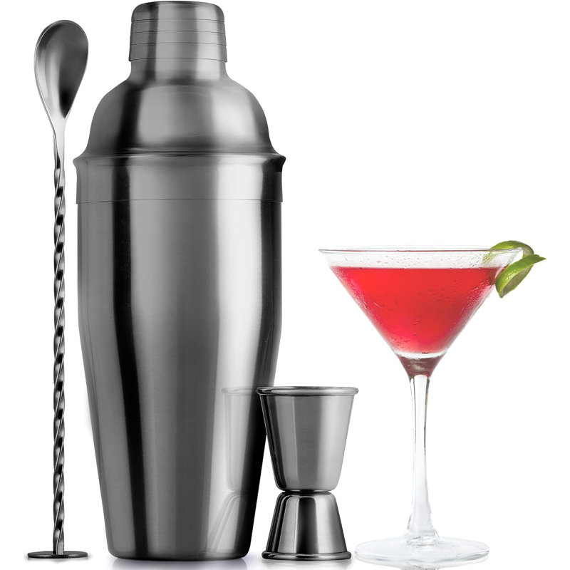 Ensemble de shaker à cocktail en acier inoxydable Zulay Kitchen - grand mélangeur (grand, 24 oz)