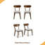 Ensemble de 2 chaises de salle à manger en bois massif de style Mid-Century avec dossier rembourré, dossier courbé et patins réglables
