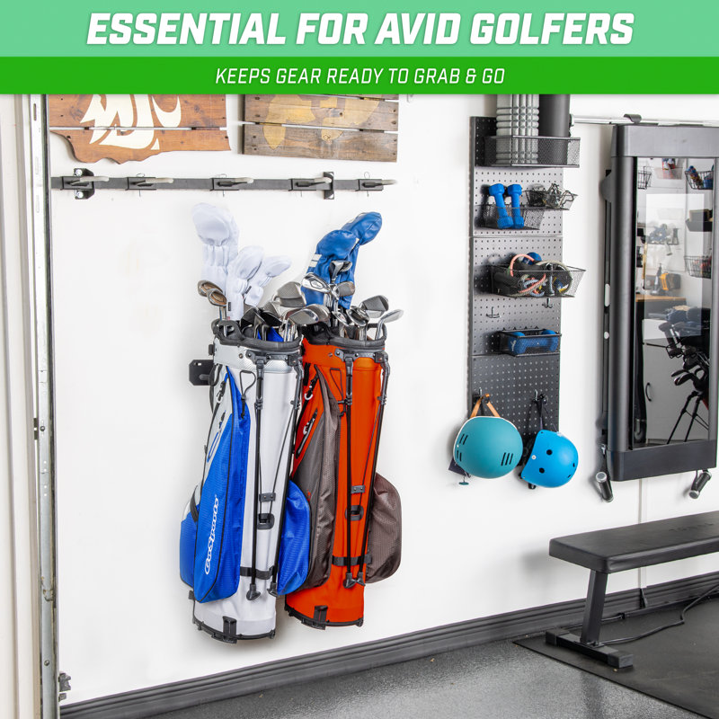 Support de rangement mural pour sacs de golf GoSports - peut contenir 2 sacs de golf
