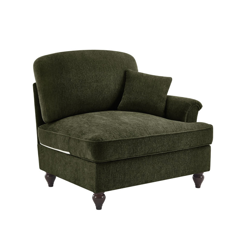 Sofa RSF Chenille W/1 Pillow -Green, Green