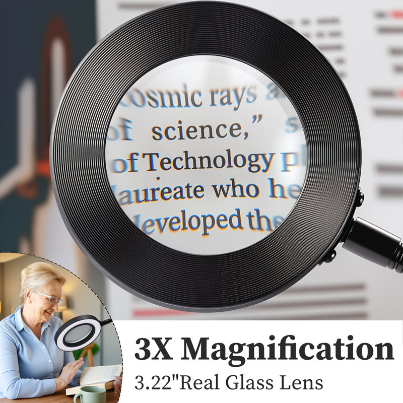 Magnifying Glass With Light And Stand, Hands Free Magnifying Lamp
