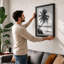 Leaning Palm Coastal - Framed Print-2083975725-2083975732