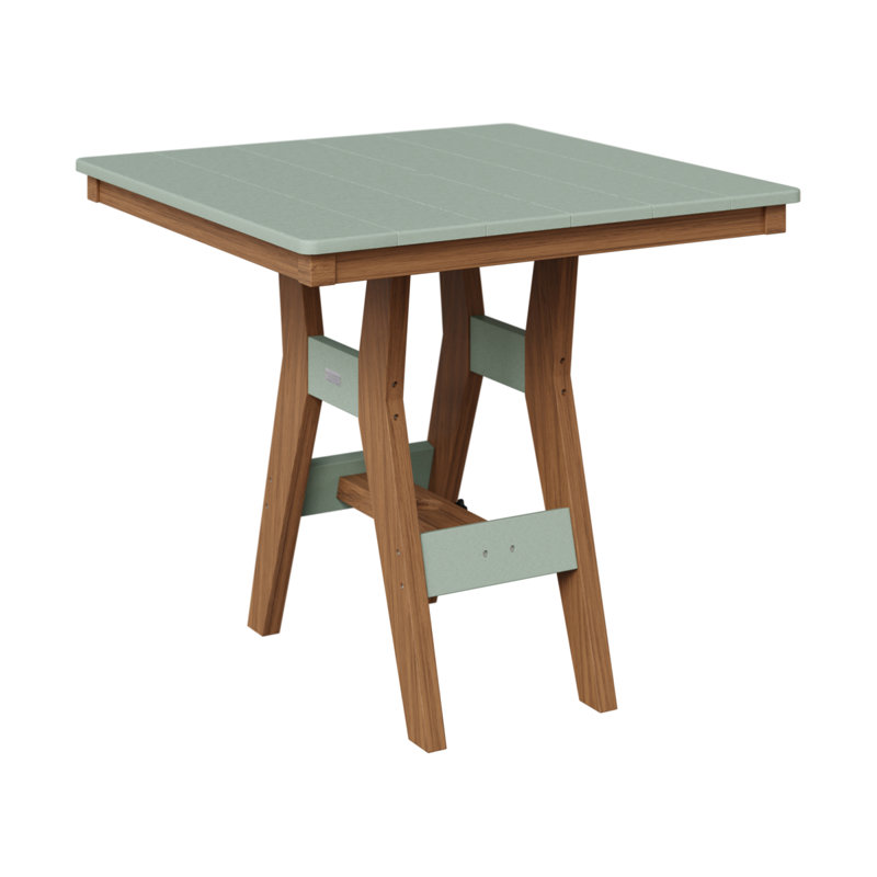 Harbor Outdoor Square Dining Table, 30.37" H x 33" W x 33" D, Seafoam, Aruba Blue