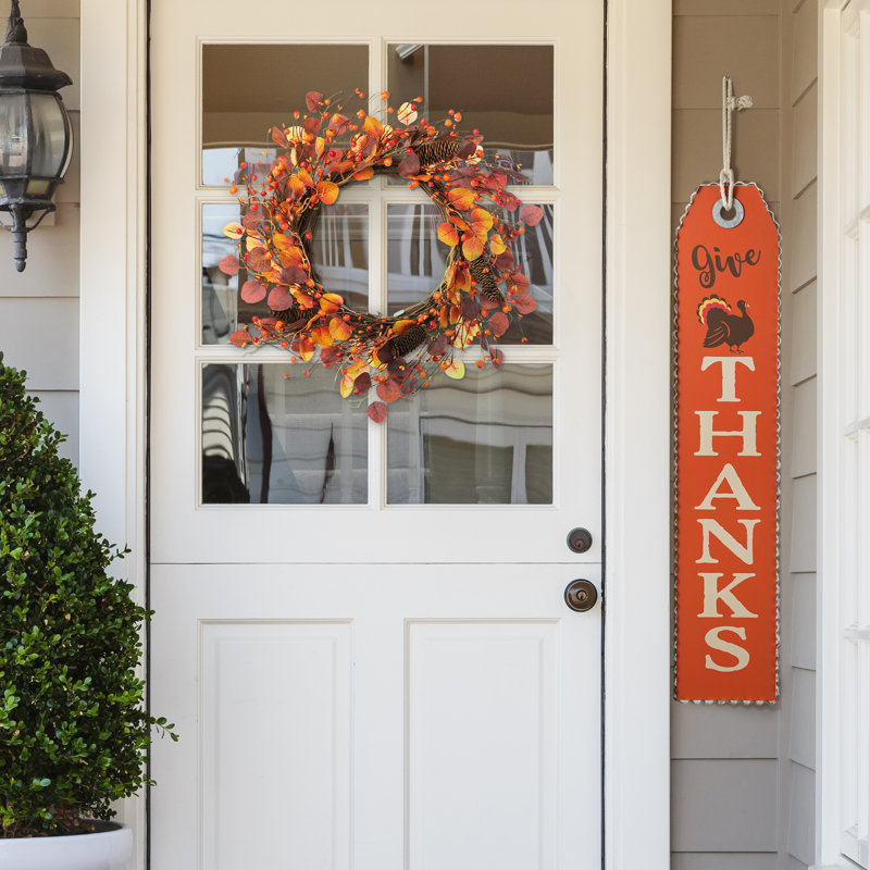 22" Faux Eucalyptus & Berry Fall Wreath