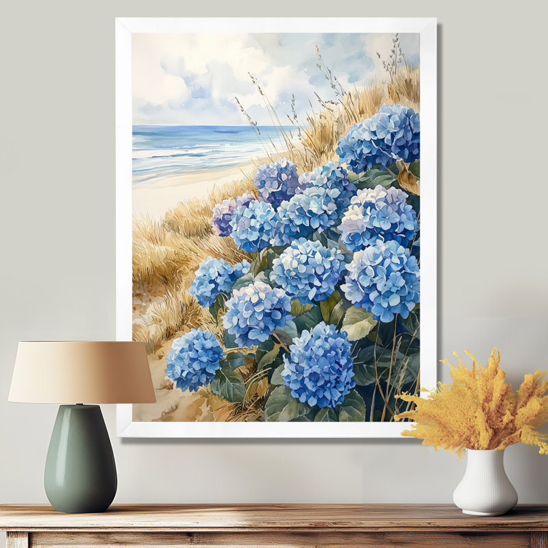 Ayira - Floral Wall Art, H 32 po x l 24 po, Reproduction encadrée d'une seule photo, Blanc