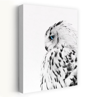 Hibou blanc abstrait hibou contemporain