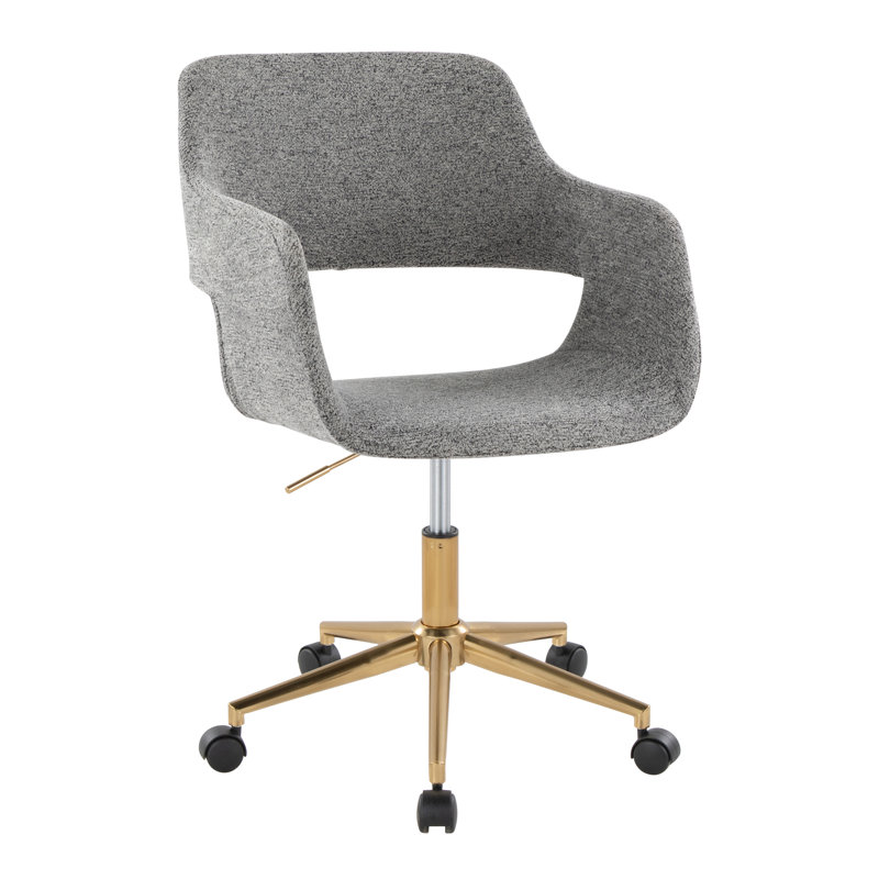 Chaise de bureau Shai, Or, gris