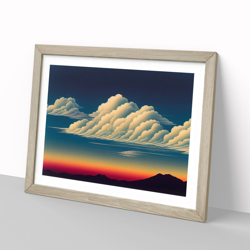Dramatic Clouds - Single Picture Frame Print, Oak Framed, 34cm H x 46cm W x 2cm D