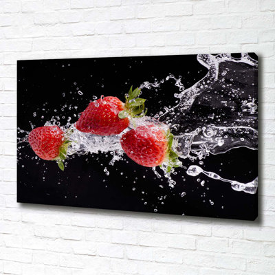 Strawberries And Water - Wrapped Canvas Print