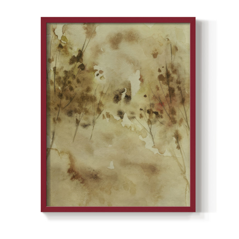 «Yellow Memory I», reproduction encadrée - bois massif, H 15 po x l 12 po, Rouge