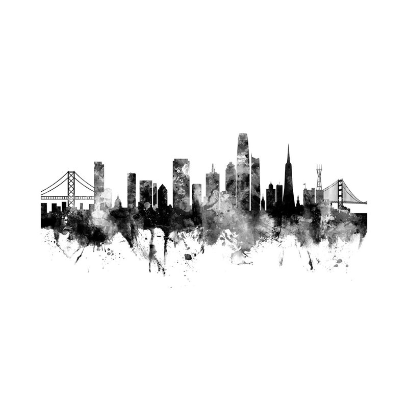 San Francisco California Skyline by Michael Tompsett - Print on Canvas, Wrapped Canvas, 45.72cm H x 66.04cm W x 1.91cm D