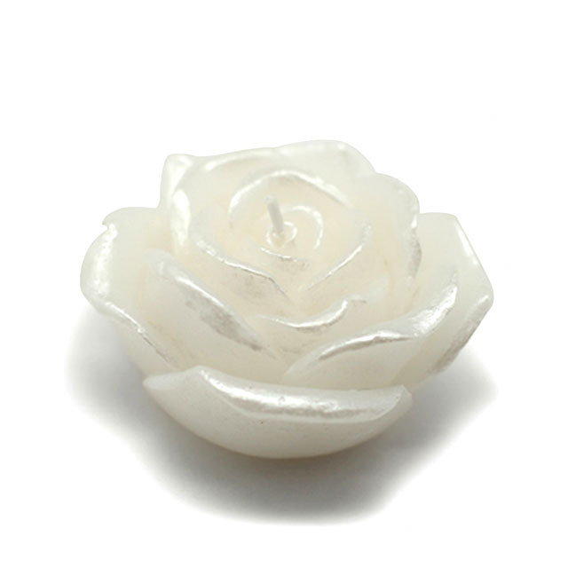 Bougie flottante rose non parfumée, Rose blanche, Ensemble de 144