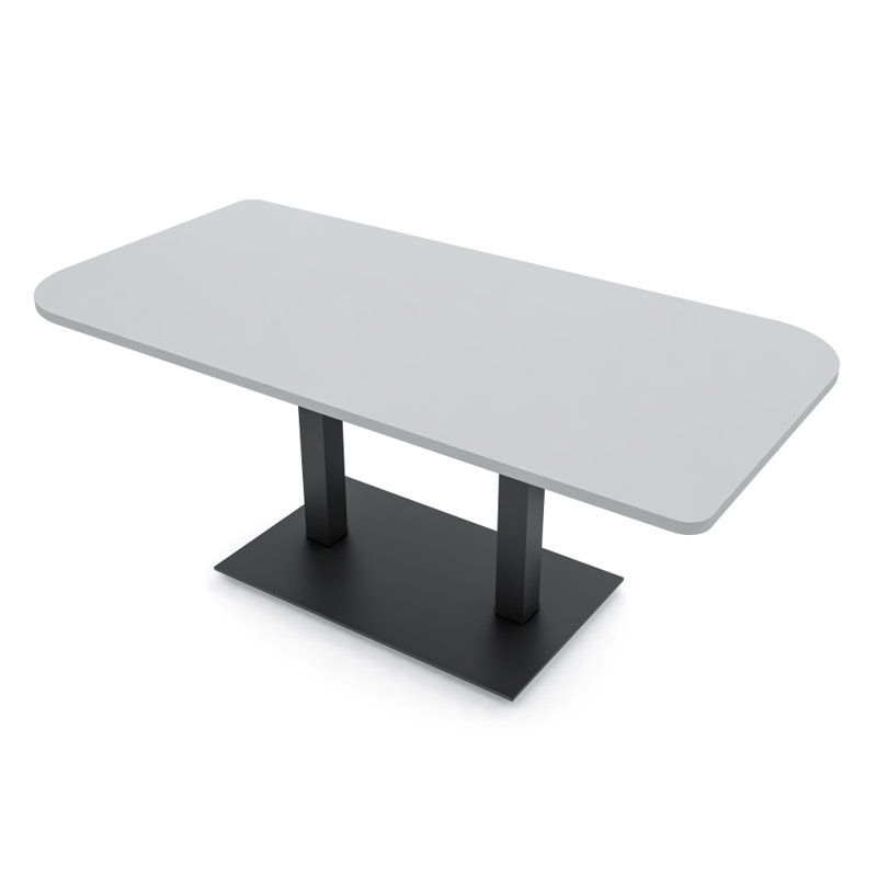 Table de conférence Ogren Duo, L 60 po x l 36 po, Brouillard gris, Noir mat