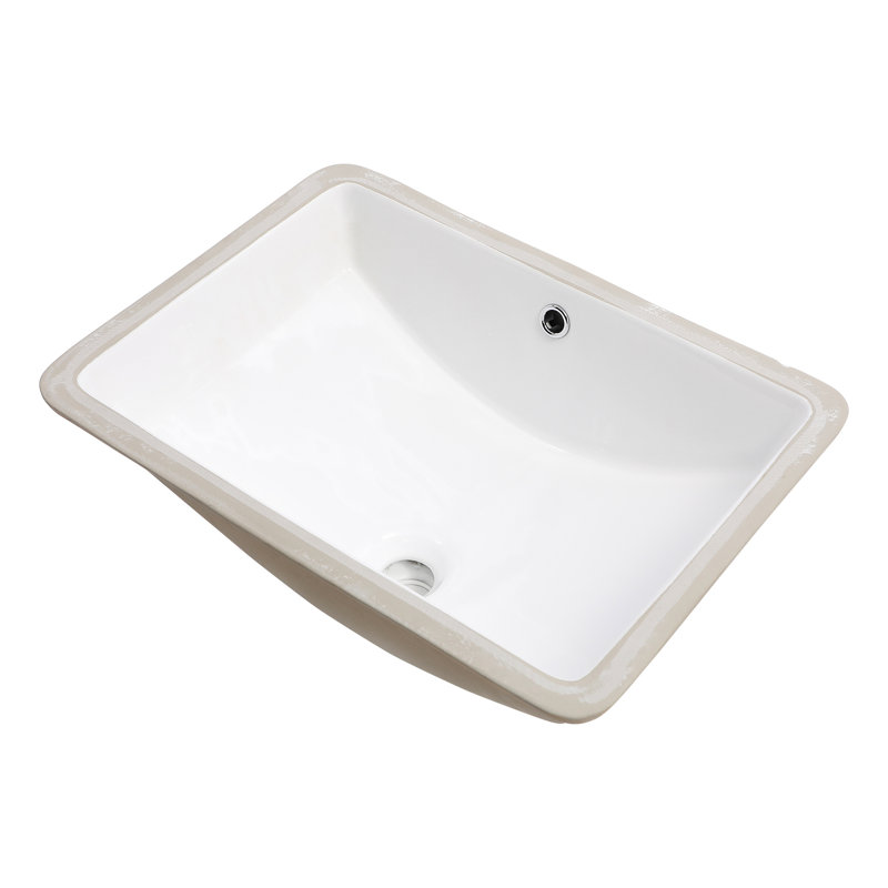 Beautiful Look Ceramic Rectangular Sink - 21X14, Undermount With Overflow Classy 21"X14", Included