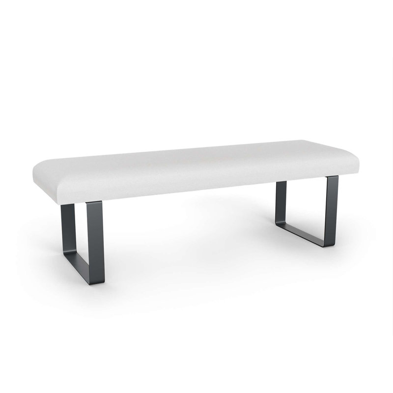 Mylinn Upholstered Bench, White/Anthracite