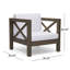 Fauteuil club de patio simple en bois d'acacia l 30,25 po x P 30,25 po x H 26,5 po Brava