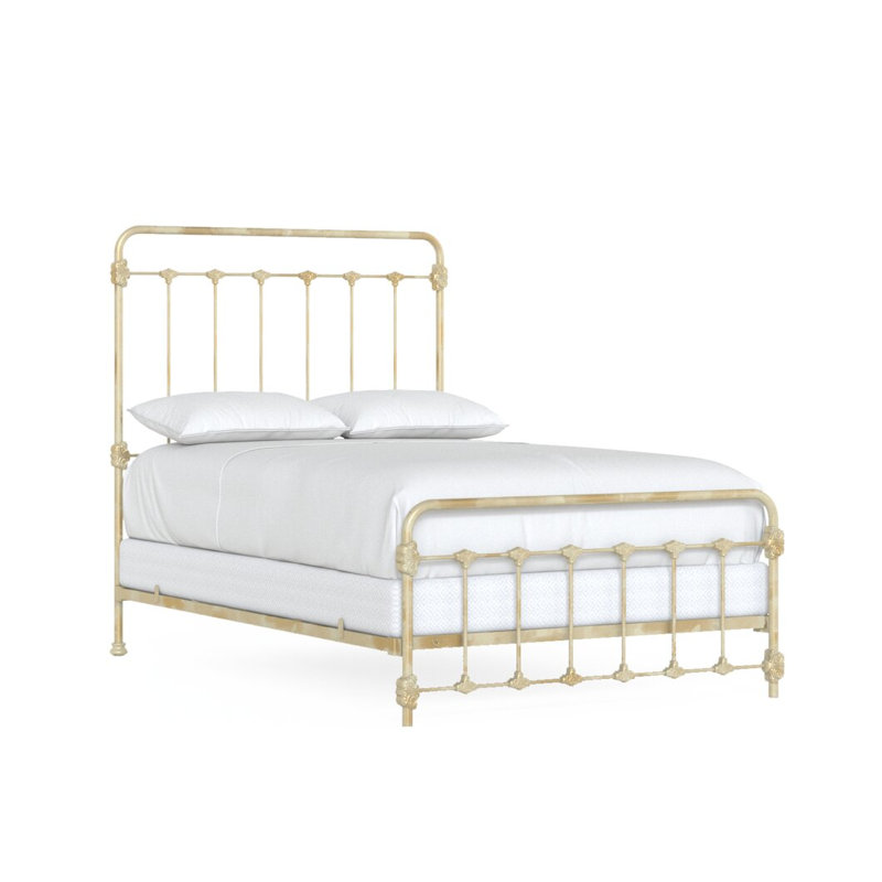 160 Picket Fence Bed | Mini Foot Standard, Full / Double, Spun Gold