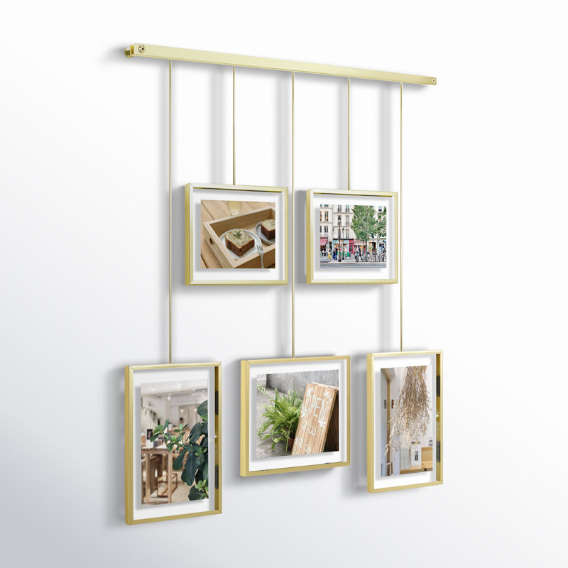 Black Metal Picture Frame - Set of 5, Matte Brass
