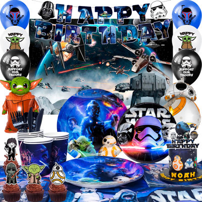 114 Pcs Star Wars Birthday Party Decorations Supplies & Tableware for Kids Set