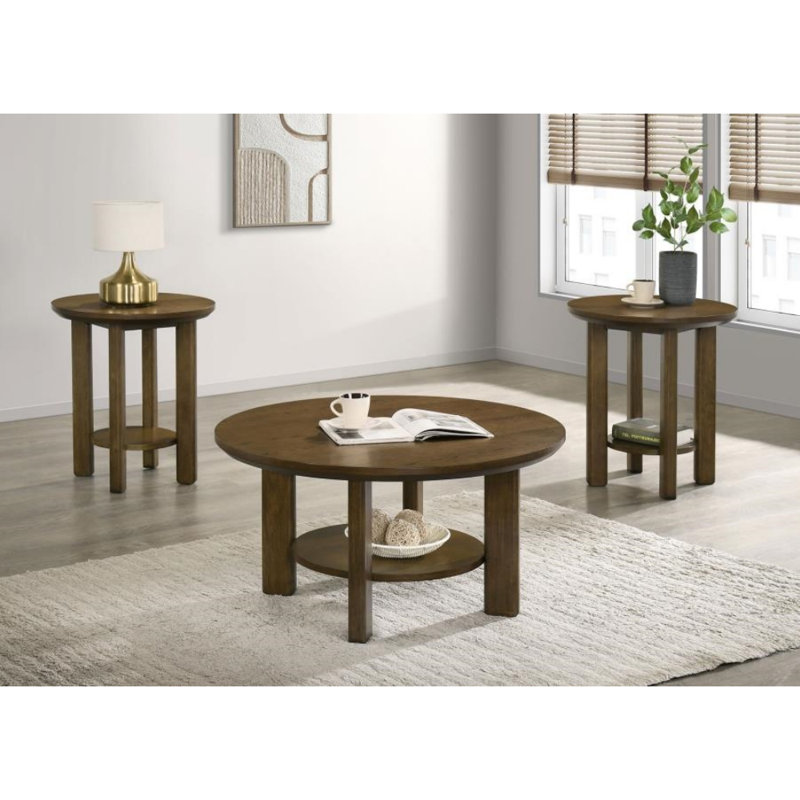 Baldwin 3-piece Coffee Table Set, 3 Pieces: Coffee Table, 2 End Tables, Brown