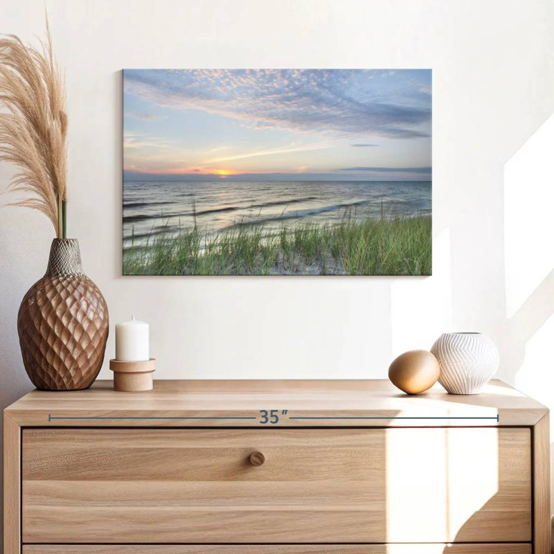 Coucher de soleil sur toile, H 16 po x l 24 po x P 1,25 po