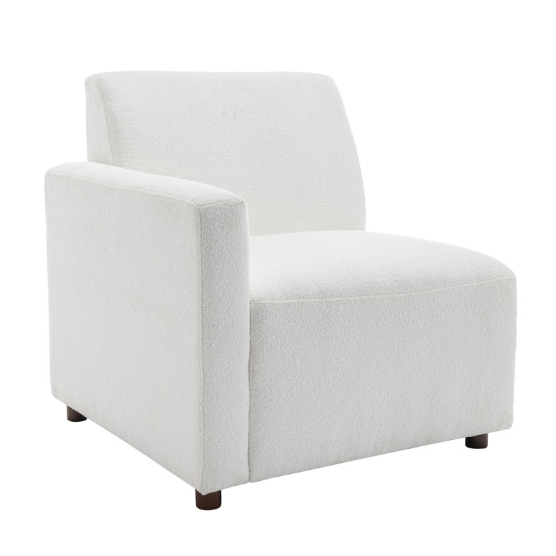 Fauteuil d'angle modulaire Duvall - Tissu performant, Polyester crème