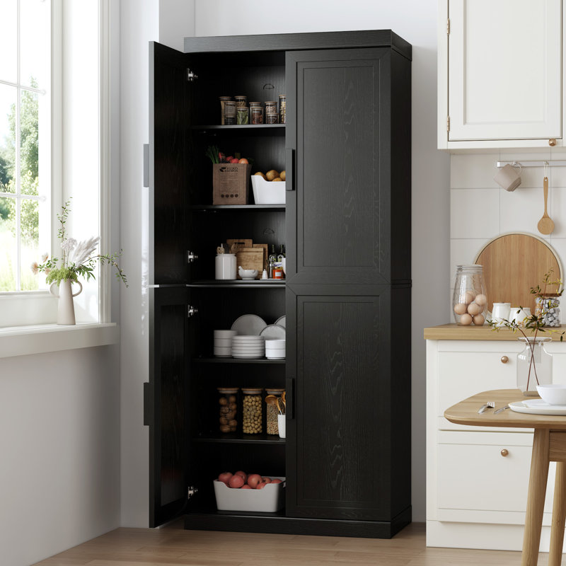Armoire de rangement avec tablettes réglables Nashaya, Noir, noir, noir, noir, 2 PCs-36"H+36"H