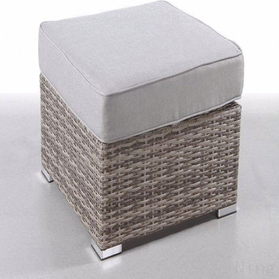 Fully Assembled Outdoor Ottoman With Cushion
