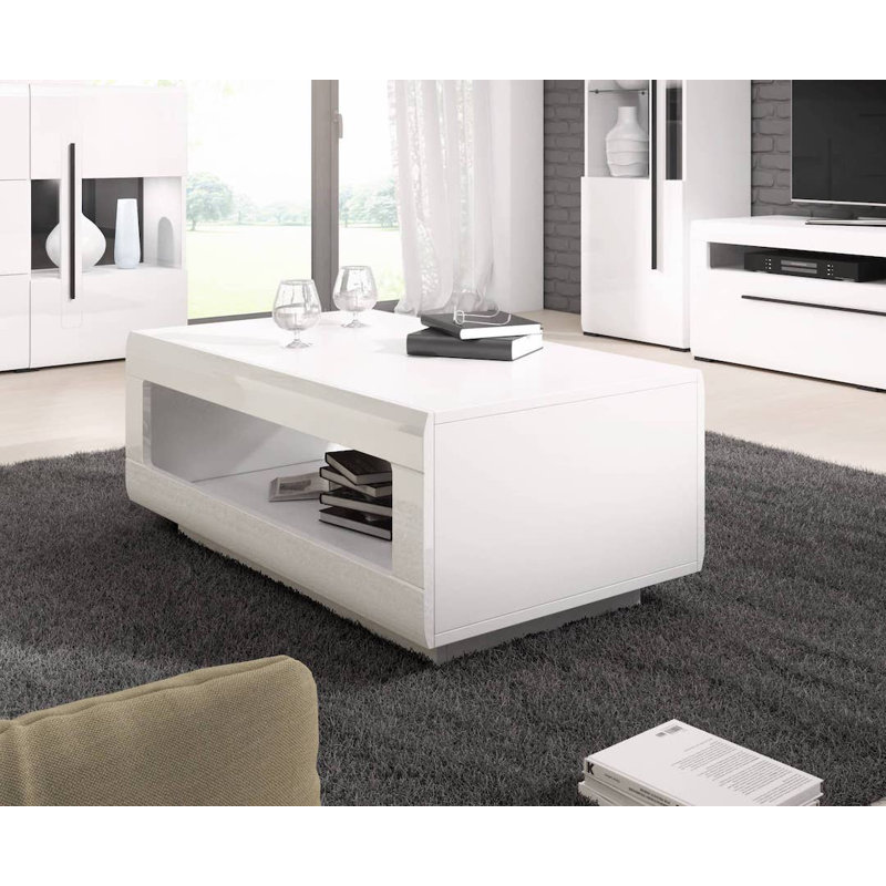 Banshi Coffee Table with Storage, White