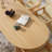 Oval Burlywood Solid Wood Dining Table-1513944051