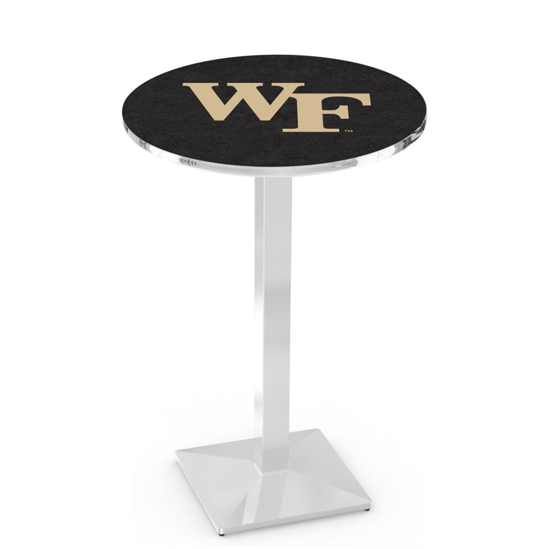 Round Metal Base Dining Table, Chrome, Wake Forest University