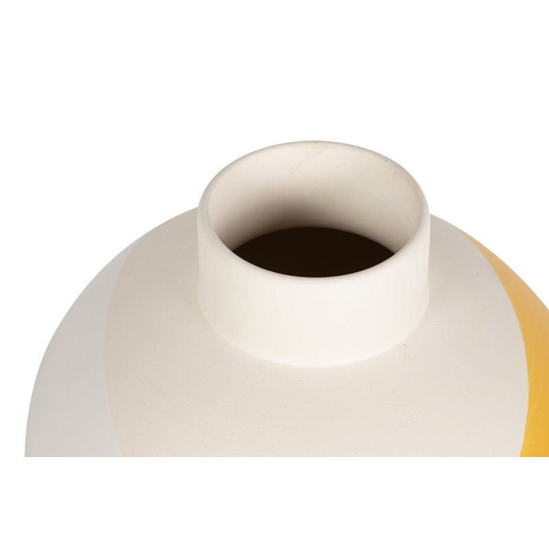 CERAMIC VASE, Beige/Yellow, overall height- 23cm