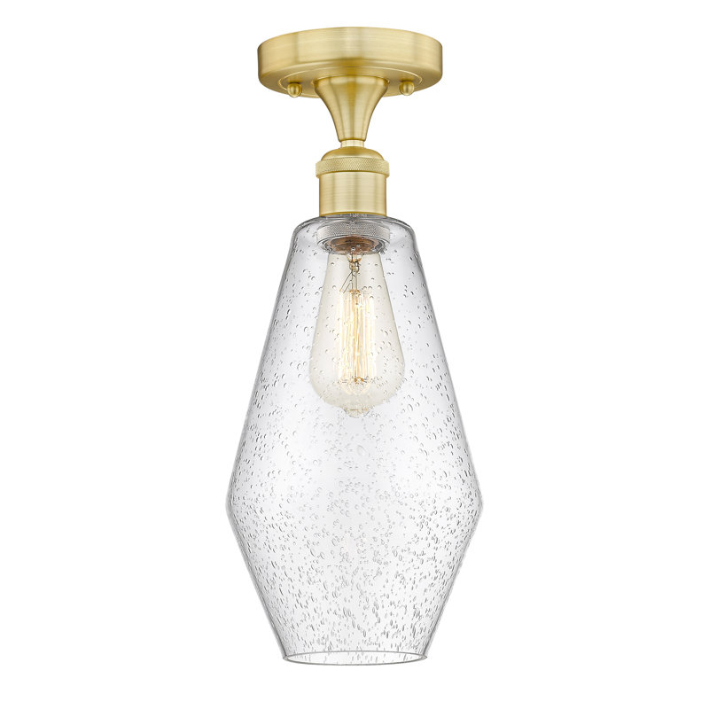 Plafonnier semi-encastré en verre Amylea, Or satiné