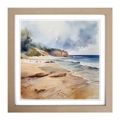 Beach Watercolour No.5 Framed Print