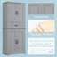 Armoire de rangement de salle de bain grise avec tablette réglable, tiroir et rangement multifonctionnel | Idée de cadeau-1363923010