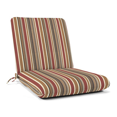 Casual Cushion Stripe SunbrellaFabric 1-Piece Indoor/Outdoor Club Chair Cushion, 22"W x 44"L by Wildon Home