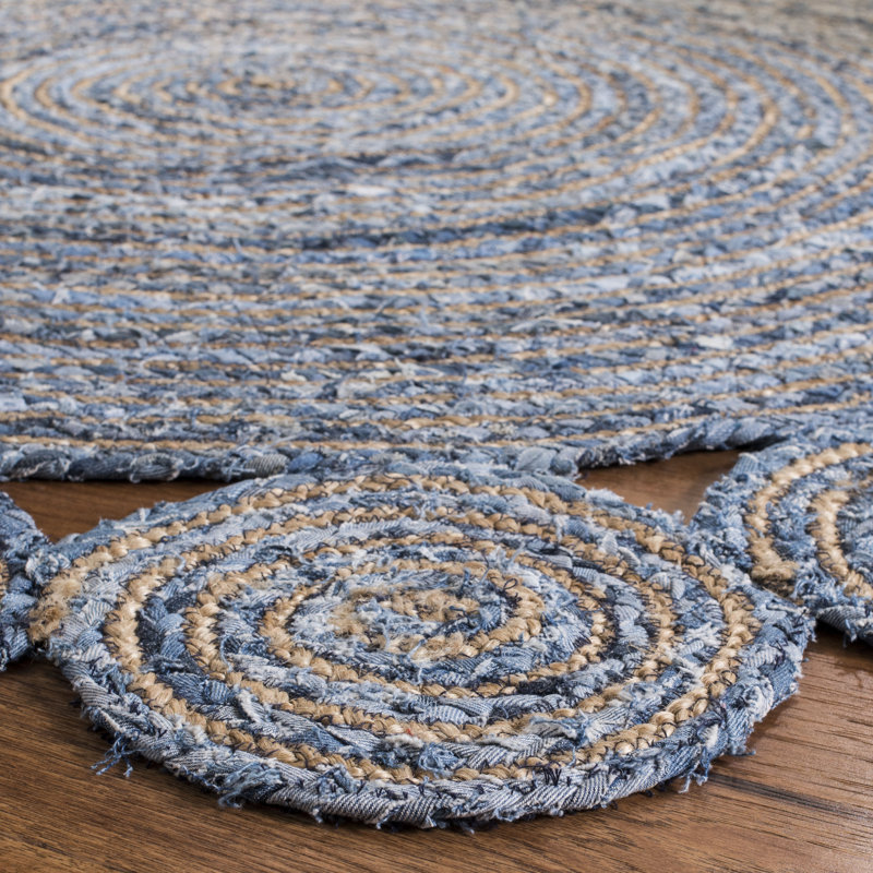Zeitler Hand Woven Jute, Cotton Rug, Round 5'