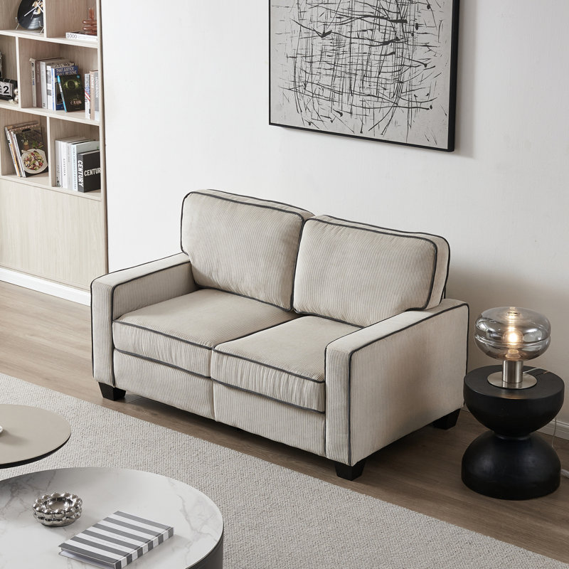 Causeuse Hammersdale, Velours côtelé beige