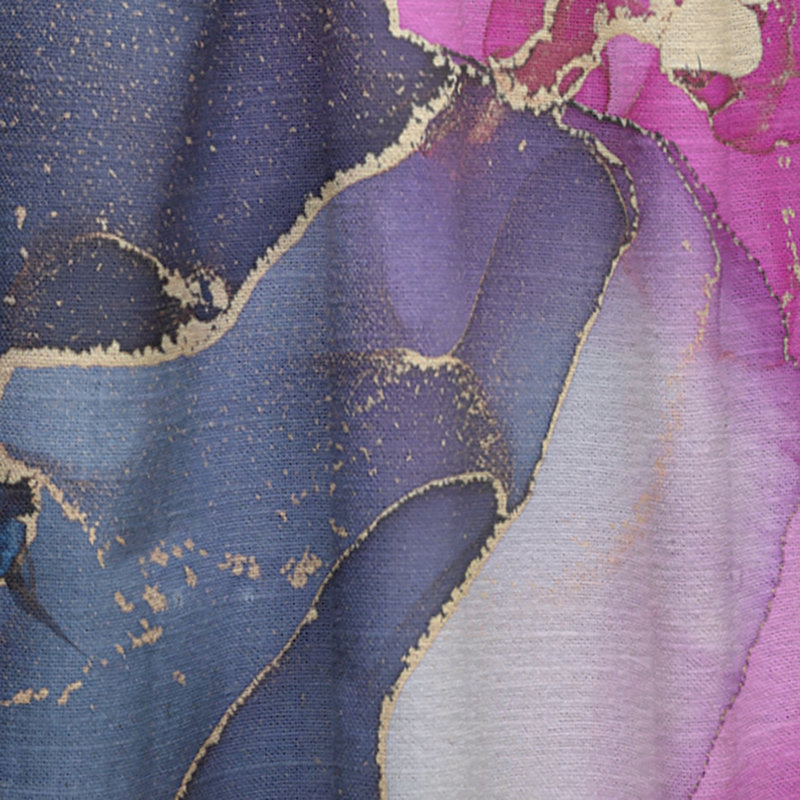 Rose et mauve, art abstrait fluide de luxe - rideau en velours moderne - obscurcissant - 1 panneau, L 52 po x L 63 po