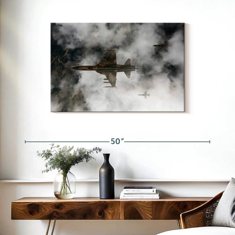 Mait Cloudy Fighter Jets, 24" H x 36" W