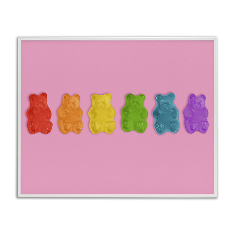 Giclée arc-en-ciel sur giclée encadrée rose, design par Lish Creative, 11 x 14, Encadrement giclée blanc côtier