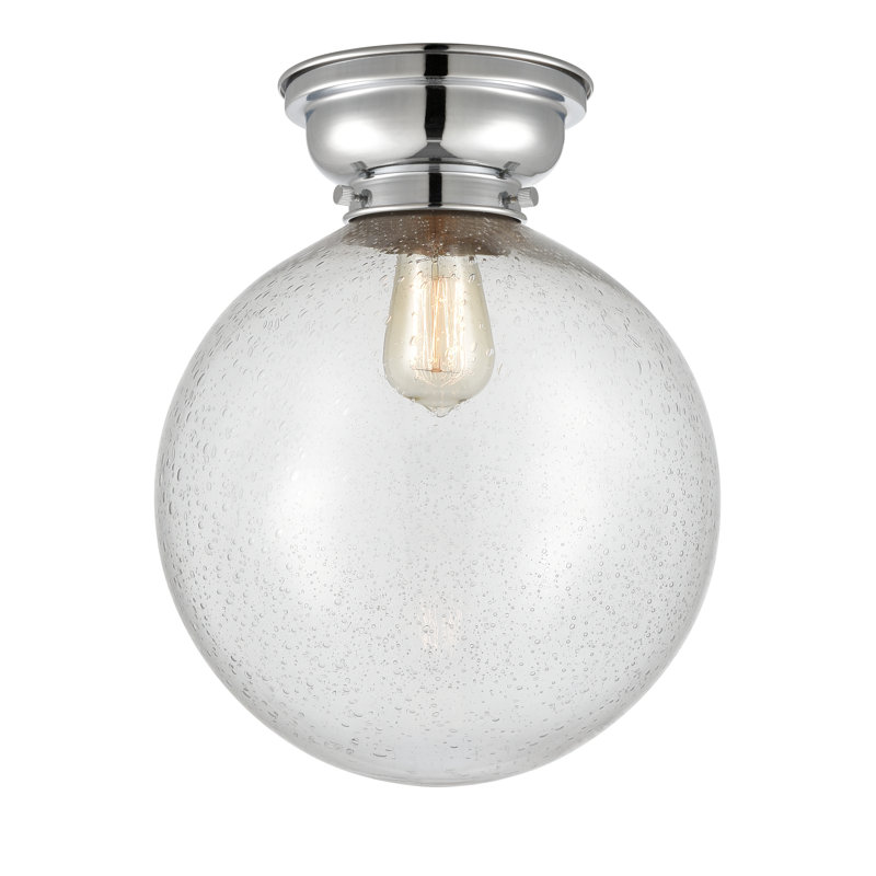 Plafonnier encastré 1 lampe 12 po Alstrom, Chrome poli, Grainé, Ampoule non incluse