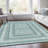 Machine Washable Indoor/Outdoor Xhevrie Teal Rug-1619263968