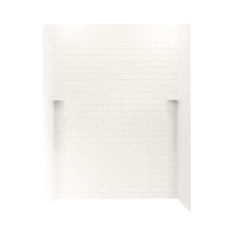Solid Surface Three Panel Shower Wall, Tahiti Matrix, 72" H x 62" W x 36" D