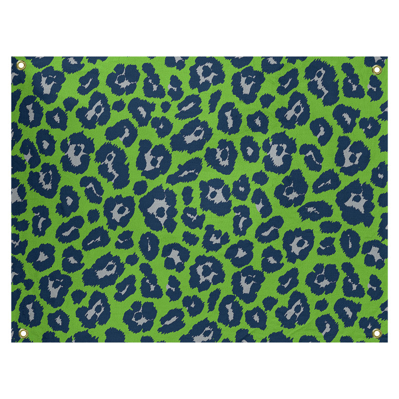 Tapisserie de football en polyester Seattle, H 59 po x l 80 po, Vert/gris